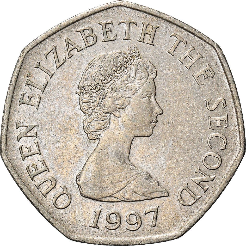 Jersey 50 Pence Coin | Queen Elizabeth II | Grosnez Castle | KM58.2 | 1997