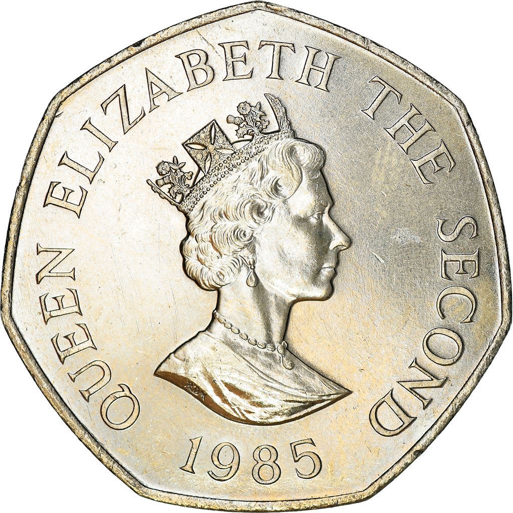 Jersey 50 Pence Coin | Queen Elizabeth II | Liberation | KM63 | 1985