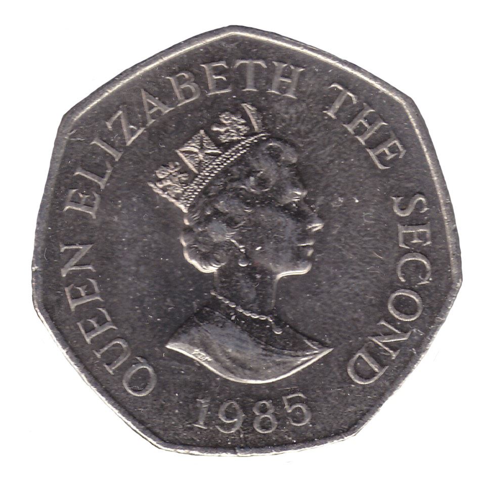 Jersey 50 Pence Coin | Queen Elizabeth II | Liberation | KM63 | 1985