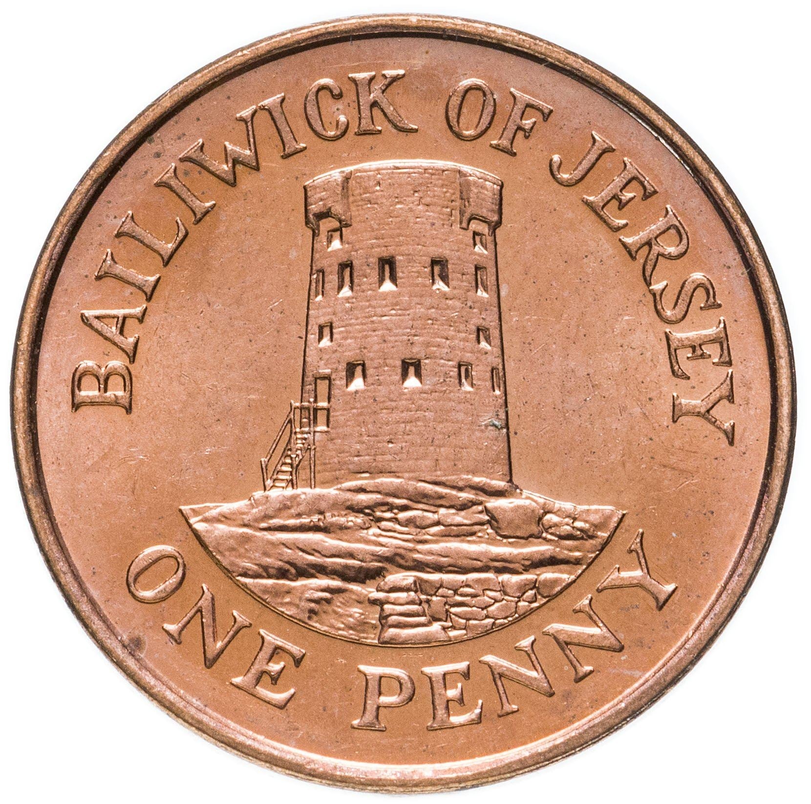 Jersey Coin Islander 1 Penny | Queen Elizabeth II | Le Hocq Watch Tower | KM103 | 1998 - 2016