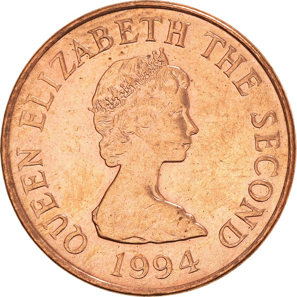 Jersey Coin Islander 1 Penny | Queen Elizabeth II | Le Hocq Watch Tower | KM54b | 1994 - 1997