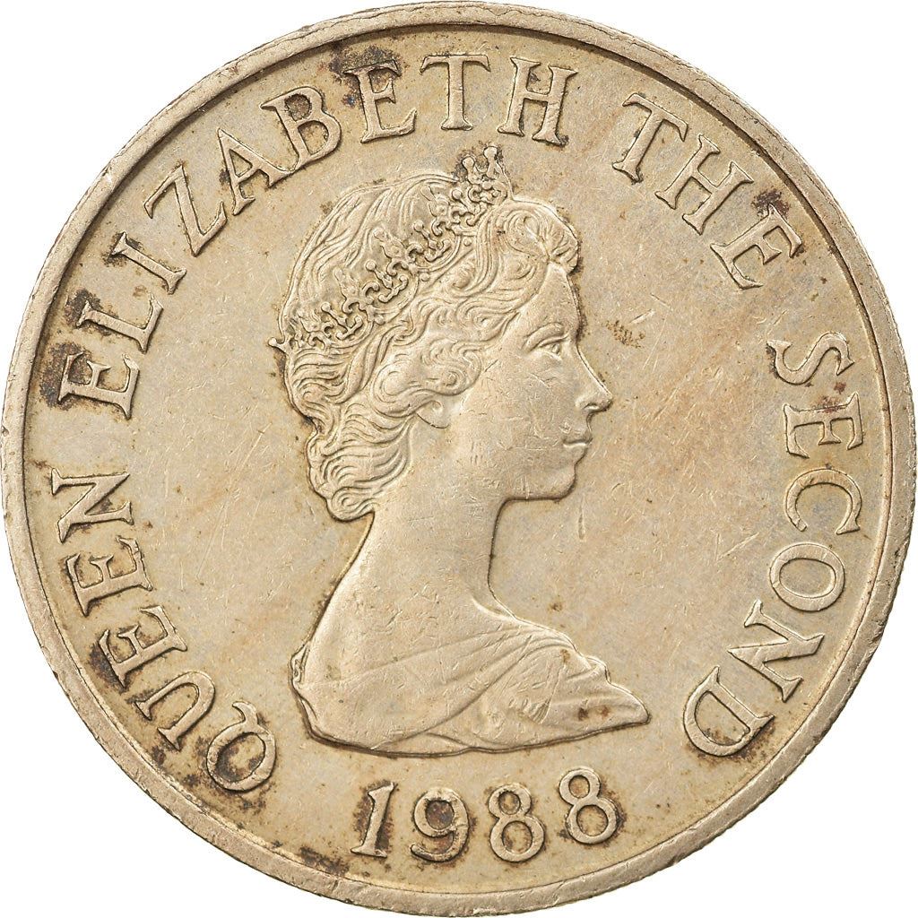 Jersey Coin Islander 10 Pence | Queen Elizabeth II | Faldouet Dolmen | KM57.1 | 1983 - 1990