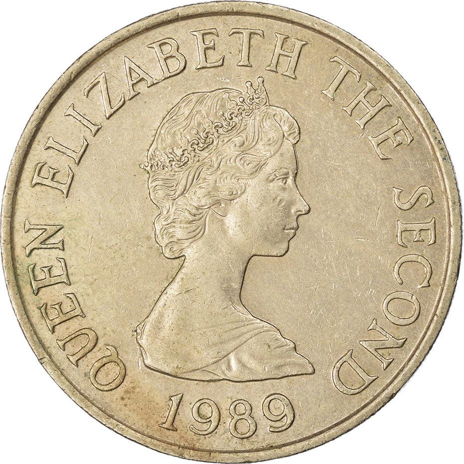 Jersey Coin Islander 10 Pence | Queen Elizabeth II | Faldouet Dolmen | KM57.1 | 1983 - 1990