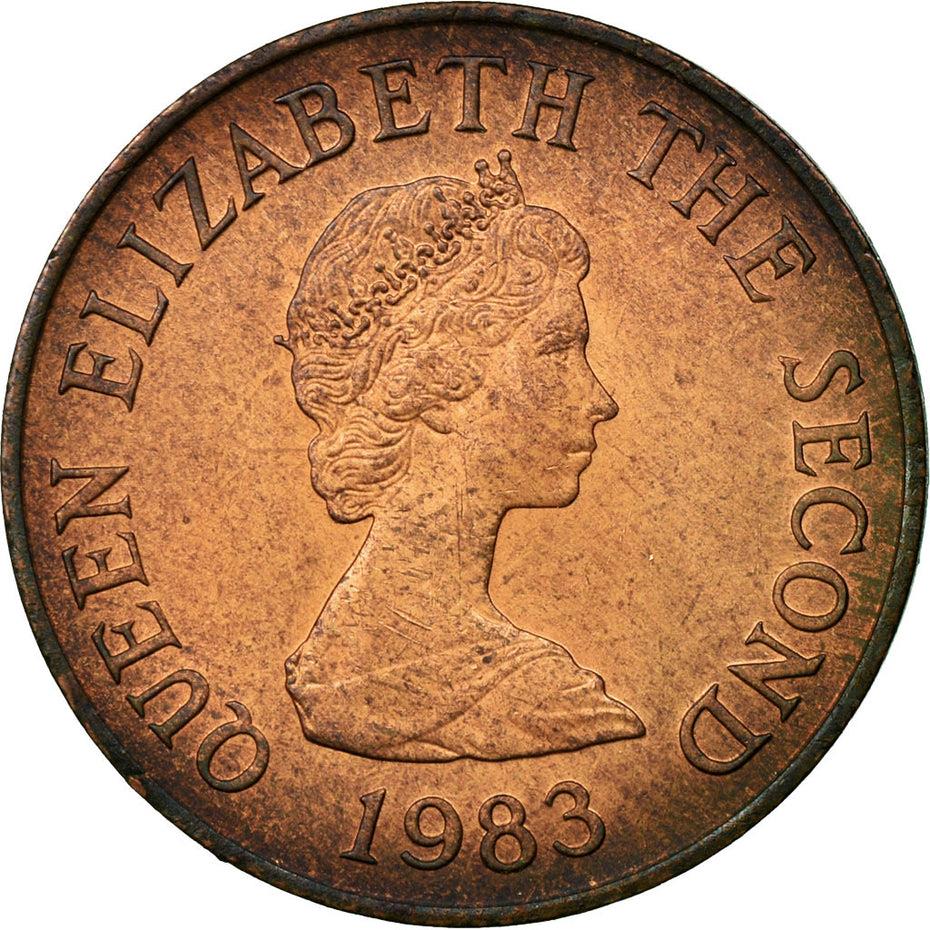 Jersey Coin Islander 2 Pence | Queen Elizabeth II | Saint Helier | KM55 | 1983 - 1992