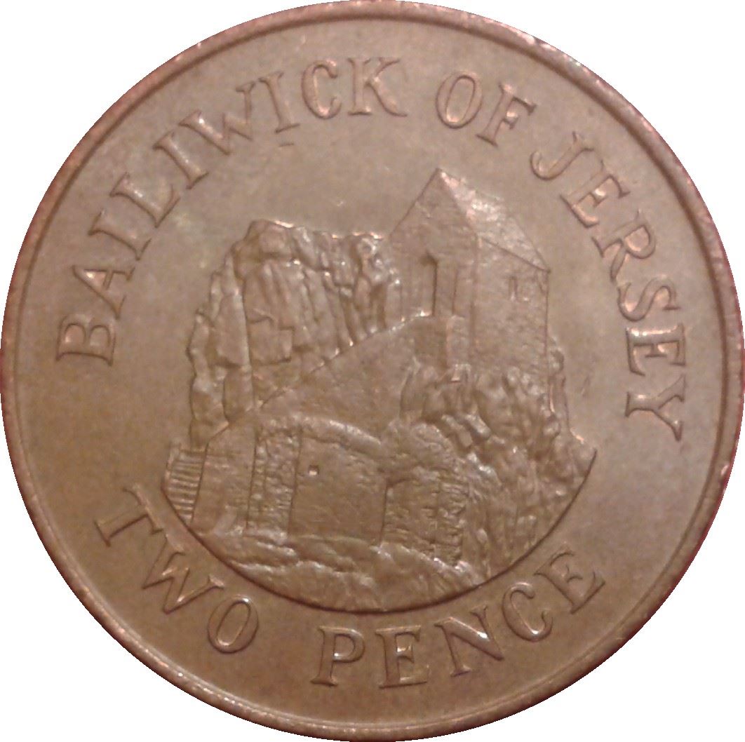 Jersey Coin Islander 2 Pence | Queen Elizabeth II | Saint Helier | KM55 | 1983 - 1992