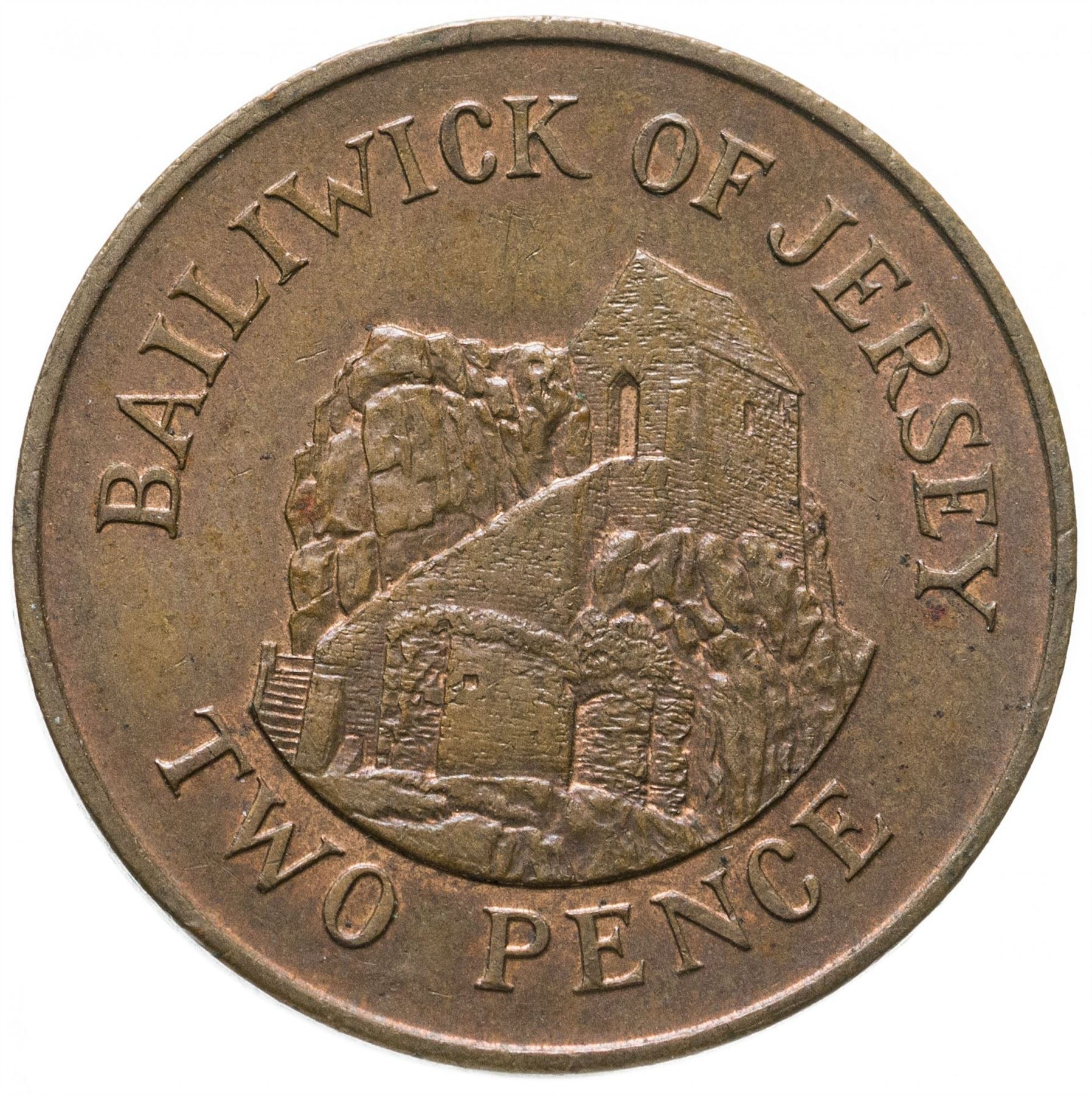 Jersey Coin Islander 2 Pence | Queen Elizabeth II | Saint Helier | KM55 | 1983 - 1992