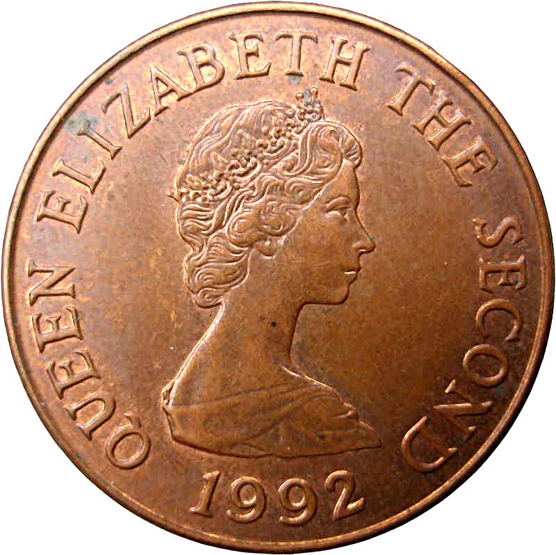 Jersey Coin Islander 2 Pence | Queen Elizabeth II | Saint Helier | KM55b | 1992 - 1997