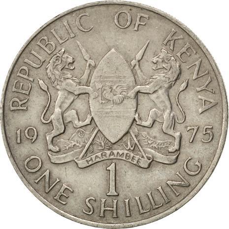 Kenya 1 Shilling | Jomo Kenyatta 1963 - 1978 Coin | KM14 | 1969 - 1978