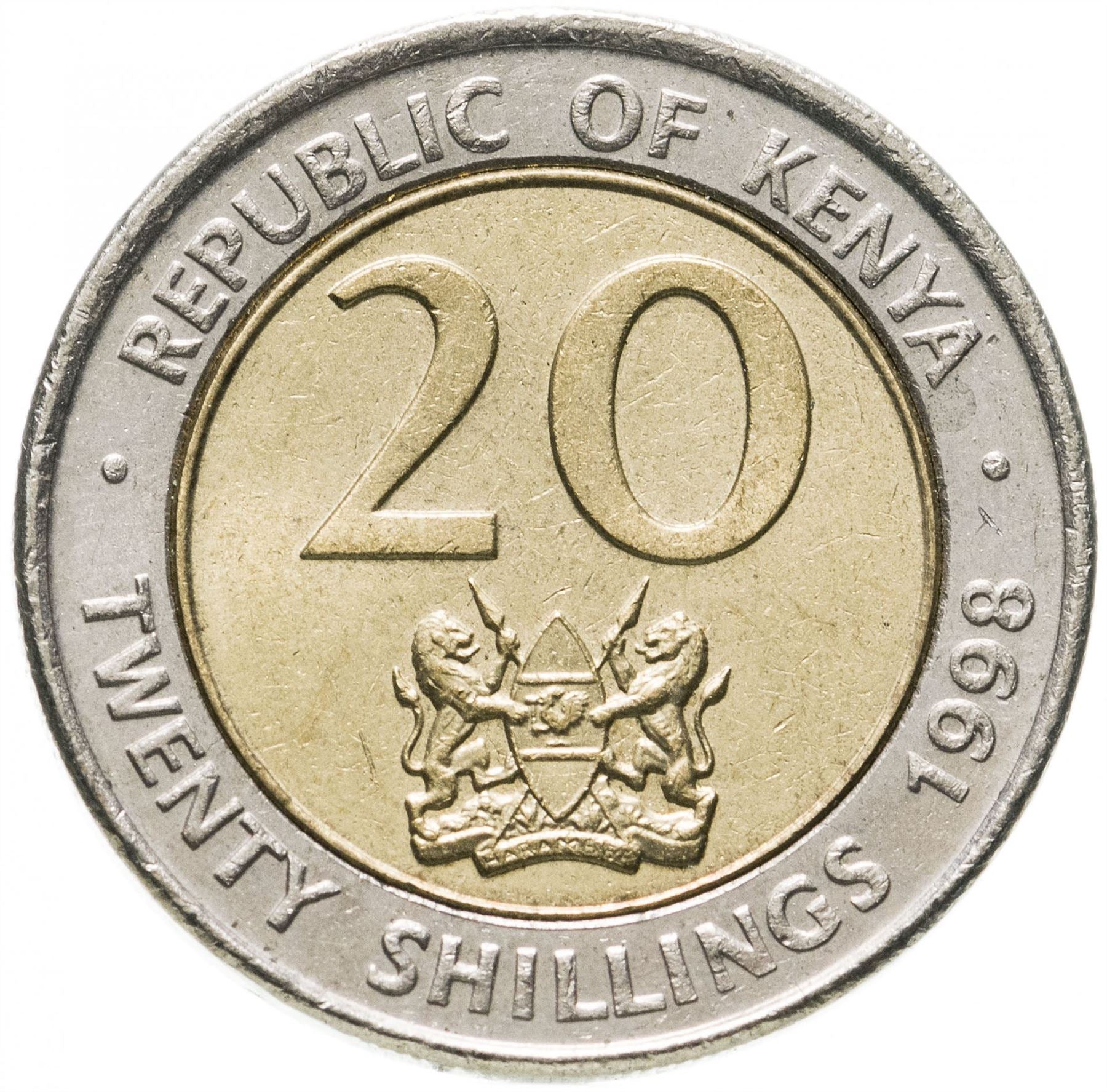 Kenya 20 Shillings Coin | KM32 | 1998