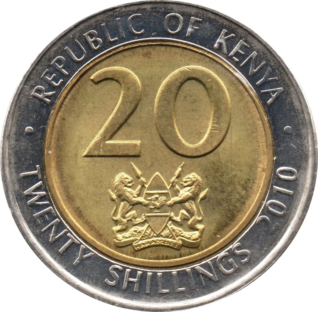 Kenya 20 Shillings | Mzee Jomo Kenyatta Coin | KM36.2 | 2010