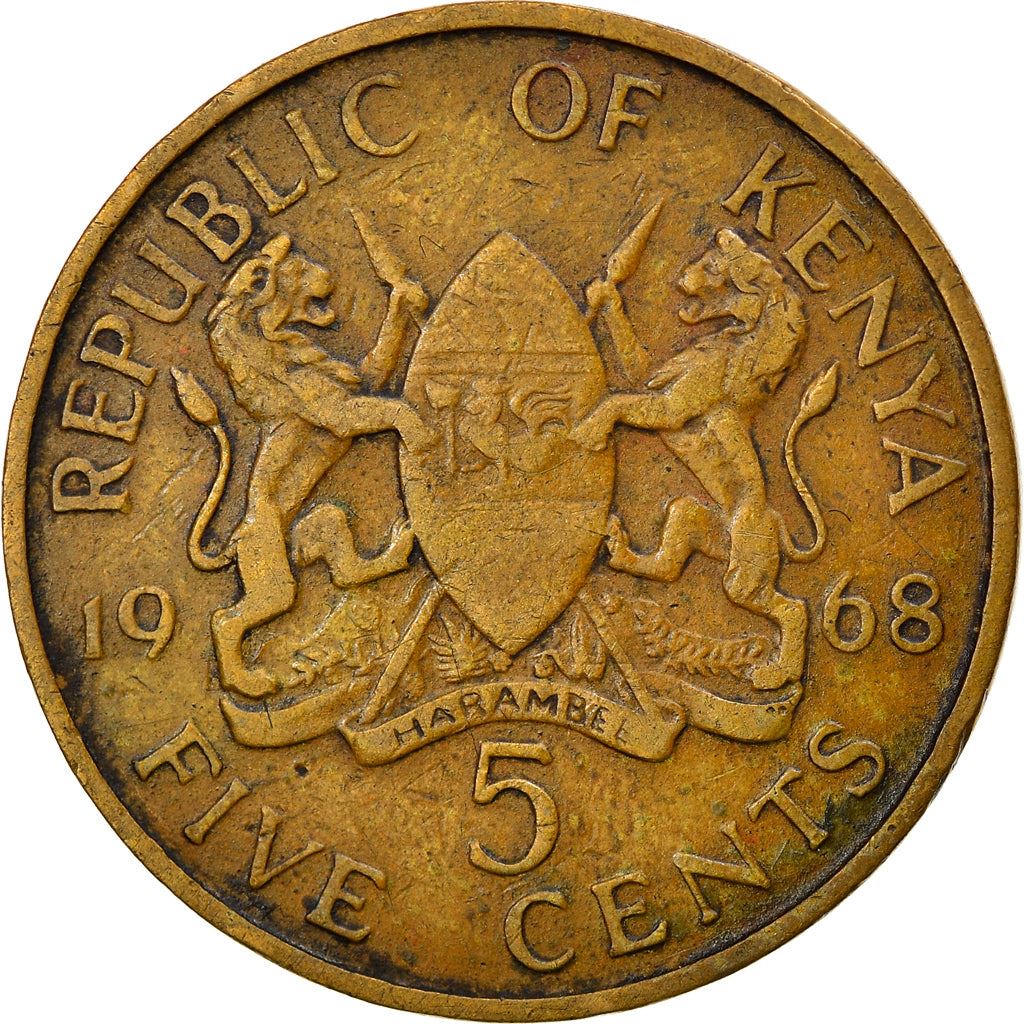 Kenya 5 Cents | Mzee Jomo Kenyatta Coin | KM1 | 1966 - 1968