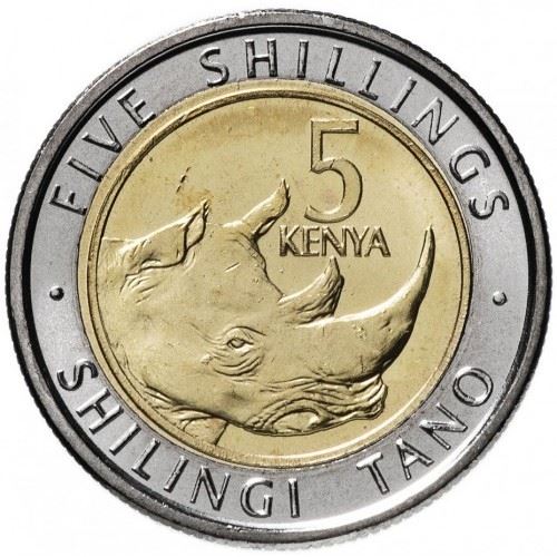 Kenya 5 Shillings Rhino Coin | KM46 | 2018