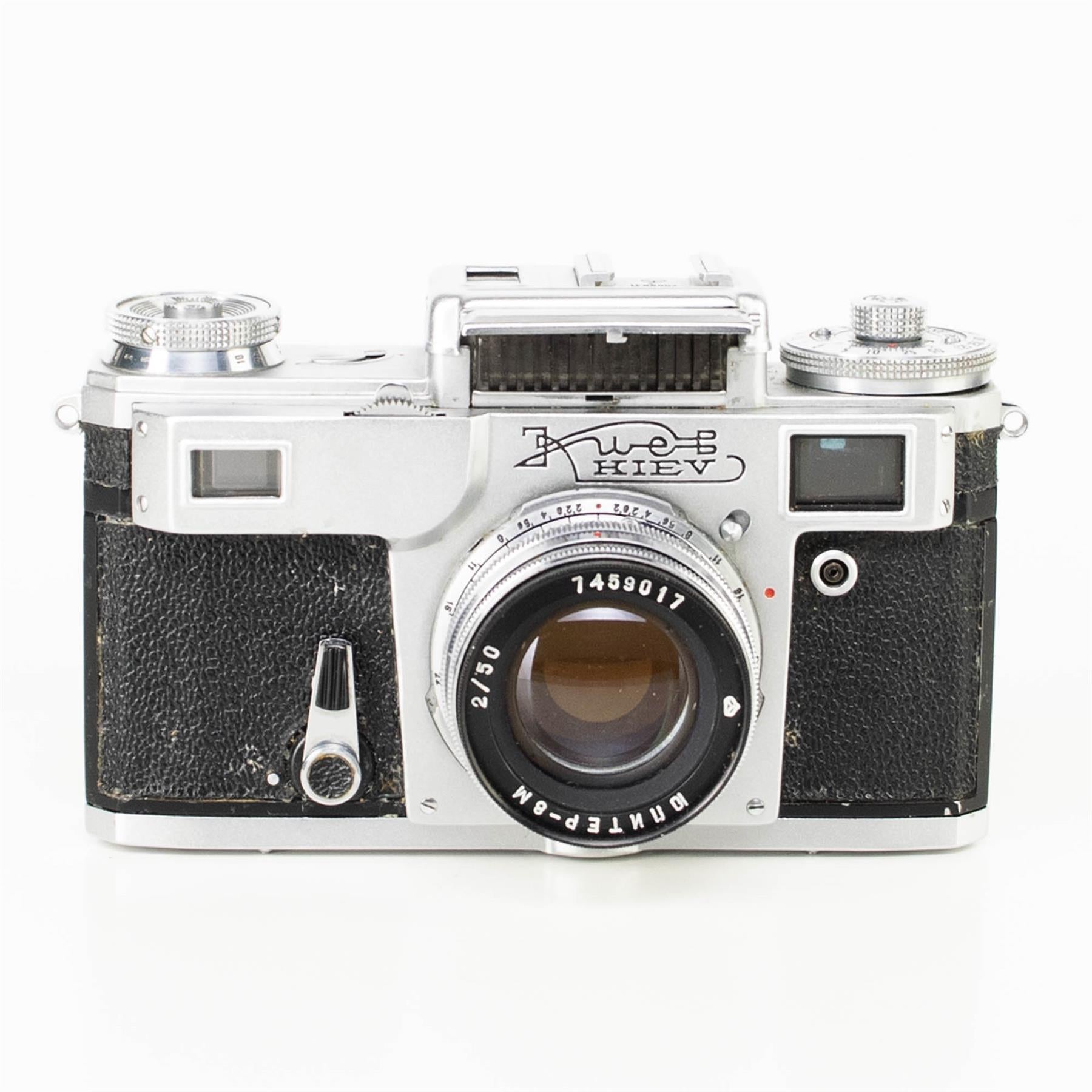 Kiev 4 Camera | 50mm f2 lens | White | Soviet union | 1957 - 1979