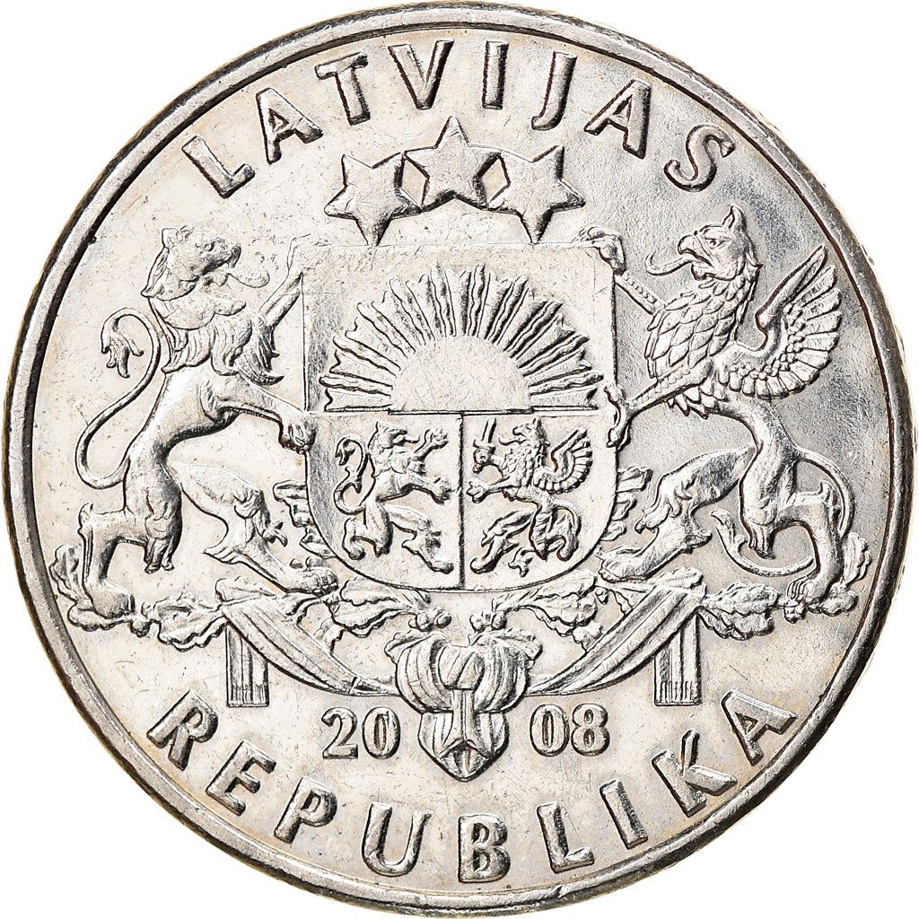 Latvia Coin Latvian 1 Lats | Salmon | Lion | Griffin | KM12 | 1992 - 2008