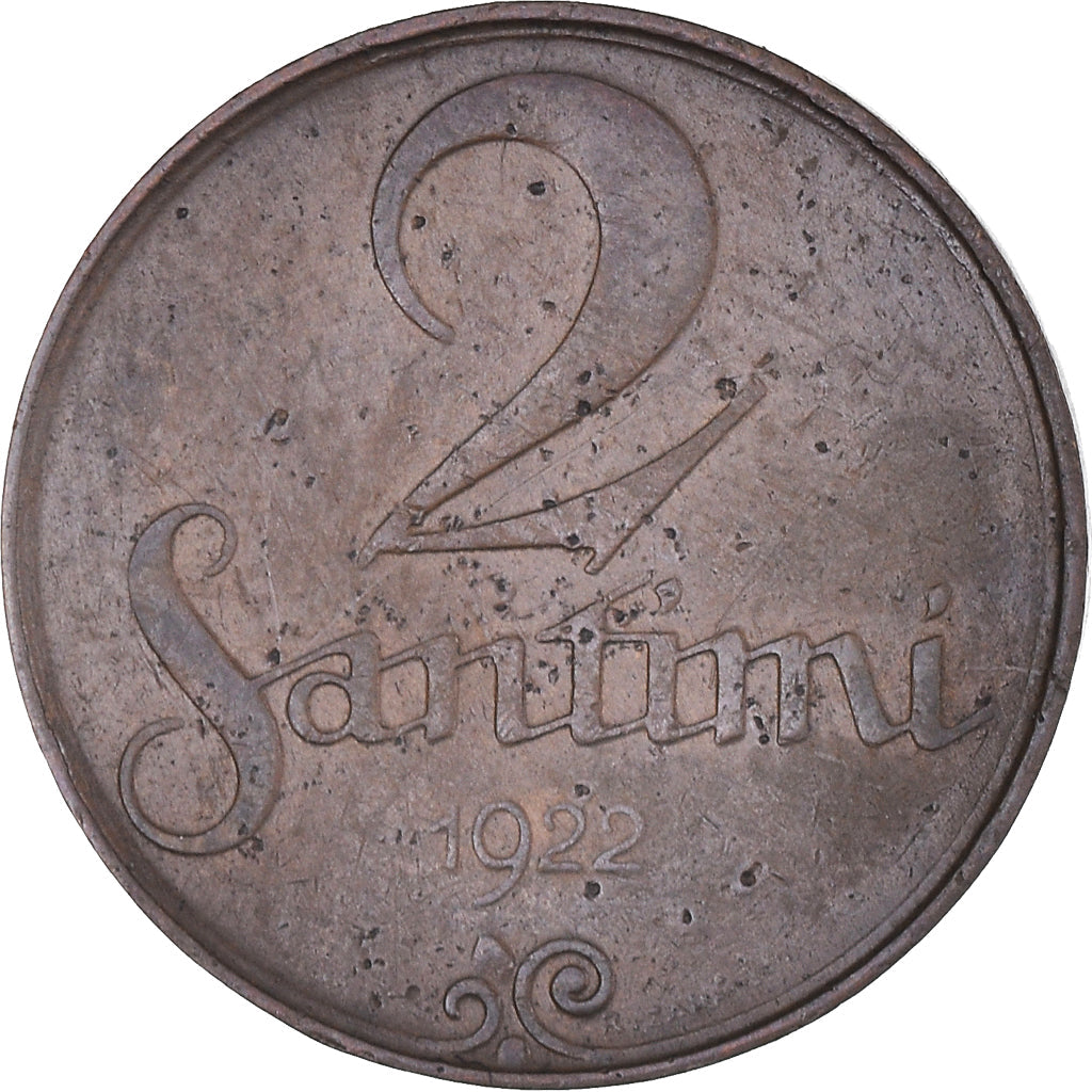 Latvia Coin Latvian 2 Santimi | Ribbon | KM2 | 1922 - 1932