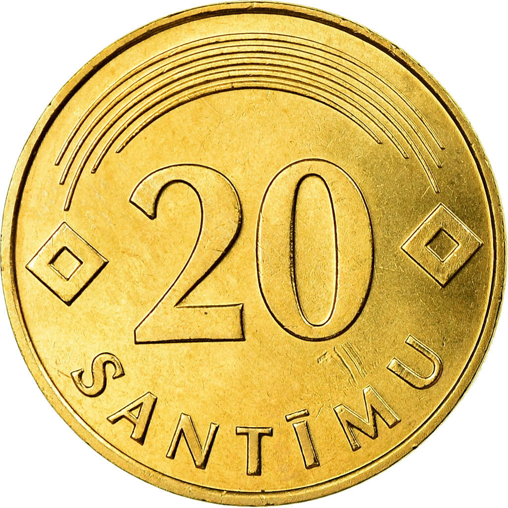 Latvia Coin Latvian 20 Santimu | KM22.1 | 1992 - 2009