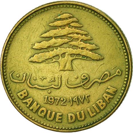 Lebanon | 25 Qirsha / Piastres Coin | Cedar Tree | KM27.1 | 1968 - 1975