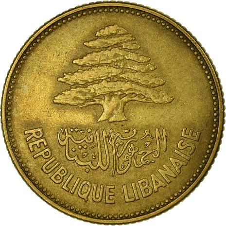 Lebanon Coin 25 Qirshā | Cedar Tree | Olive | KM16 | 1952 - 1961