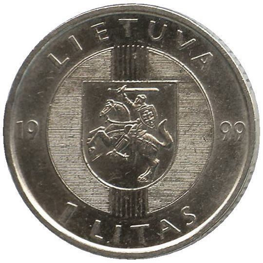 Lithuania 1 Litas | Baltic Way | Oak Leave | Hands | KM117 | 1999