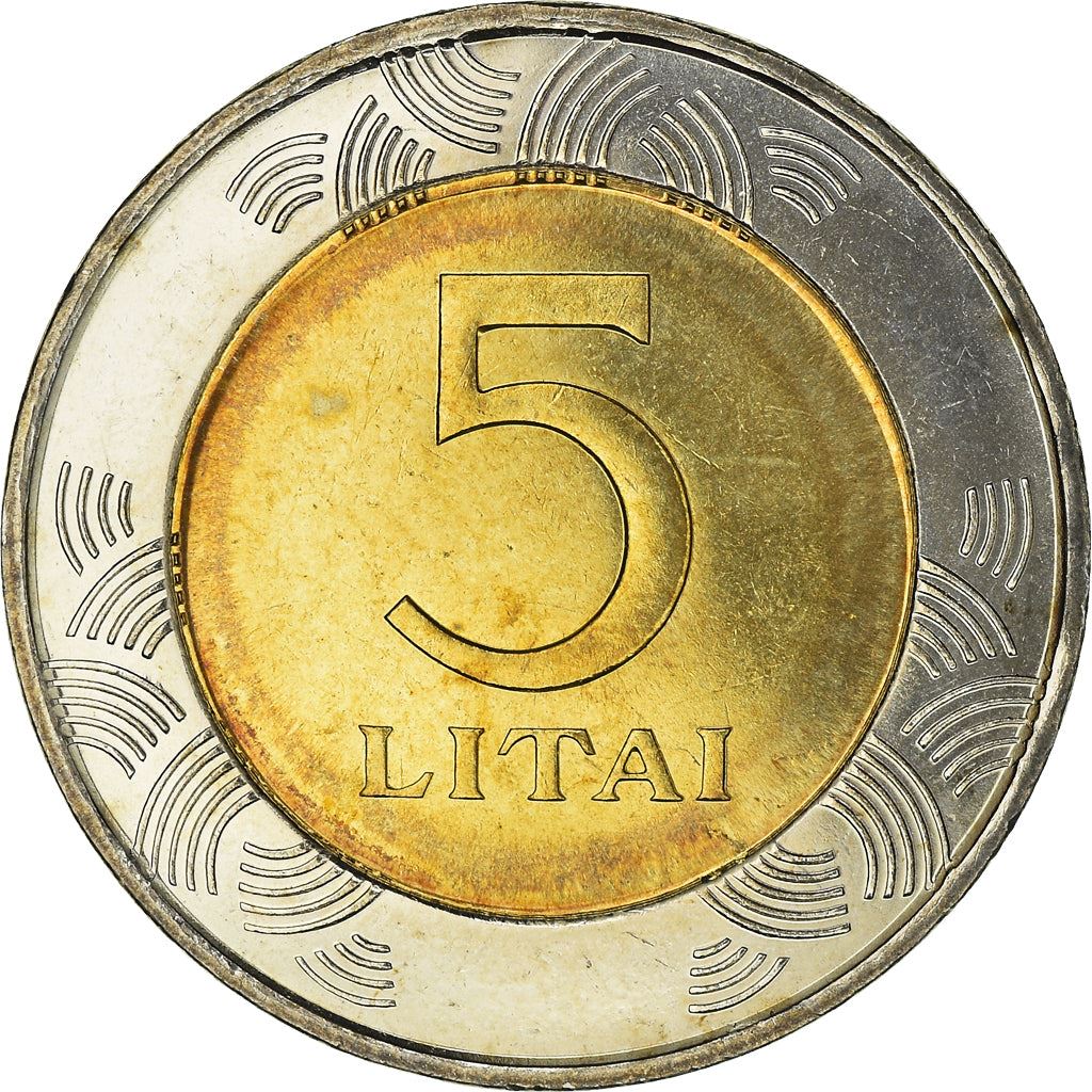 Lithuania 5 Litai Coin | Vytis | KM113 | 1998 - 2014