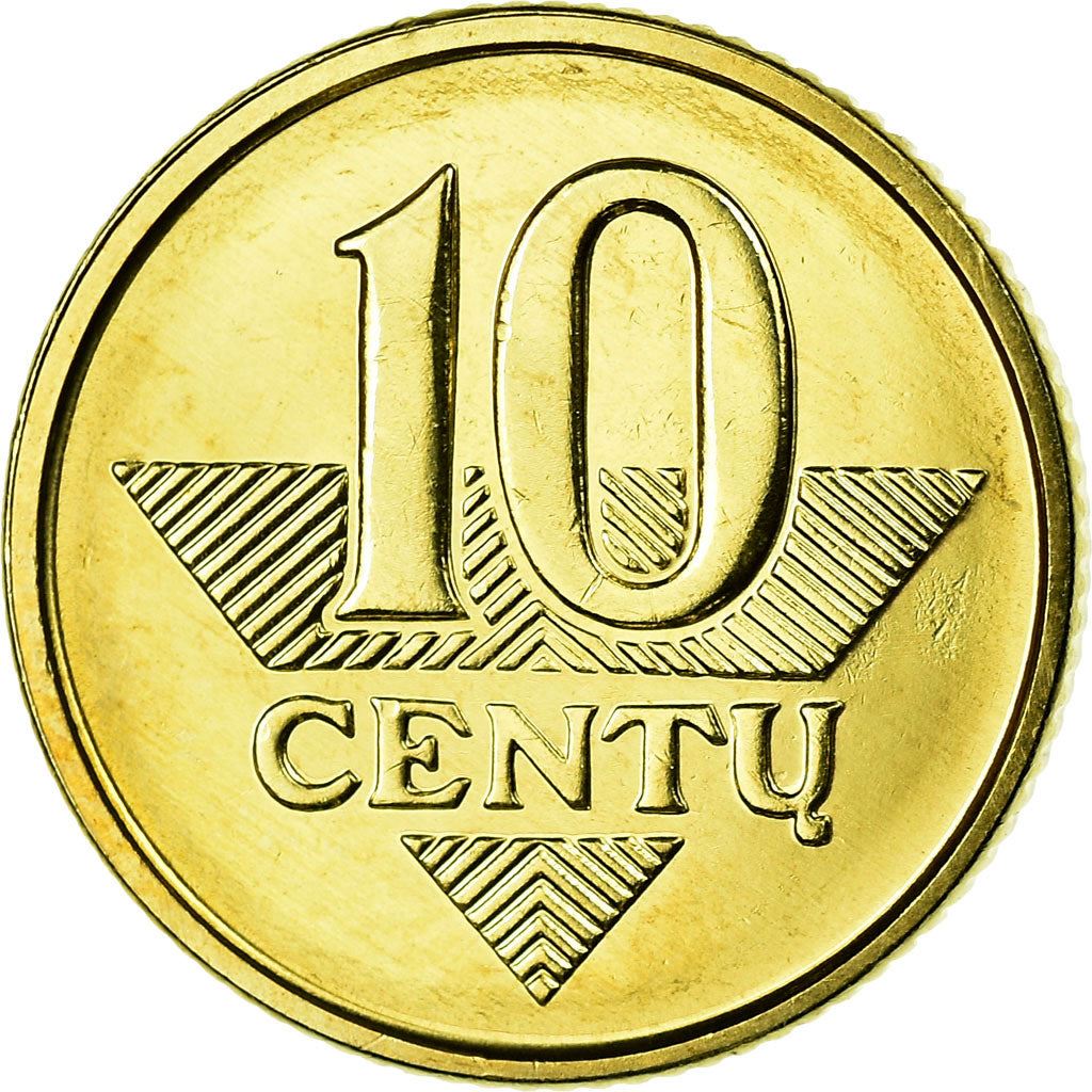 Lithuania Coin Lithuanian 10 Centų | Vytis | Knight | Horse | KM106 | 1997 - 2014