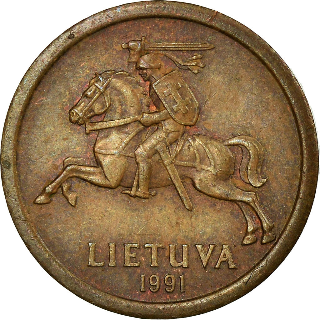 Lithuania Coin Lithuanian 10 Centų | Vytis | Knight | Horse | KM88 | 1991