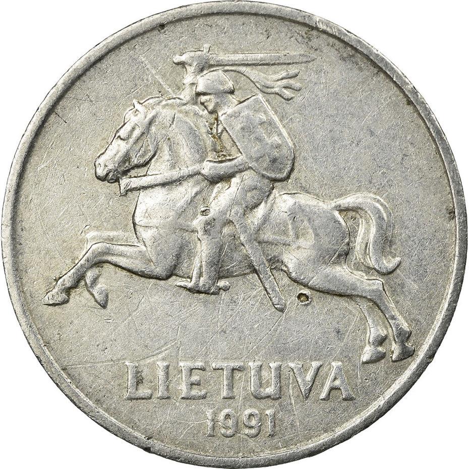 Lithuania Coin Lithuanian 2 Centai | Vytis | Horse | Knight | KM86 | 1991