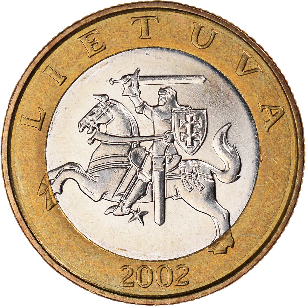 Lithuania Coin Lithuanian 2 Litai | Vytis | Horse | Knight | KM112 | 1998 - 2014