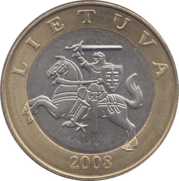 Lithuania Coin Lithuanian 2 Litai | Vytis | Horse | Knight | KM112 | 1998 - 2014