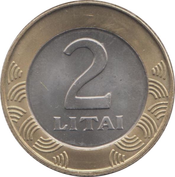 Lithuania Coin Lithuanian 2 Litai | Vytis | Horse | Knight | KM112 | 1998 - 2014