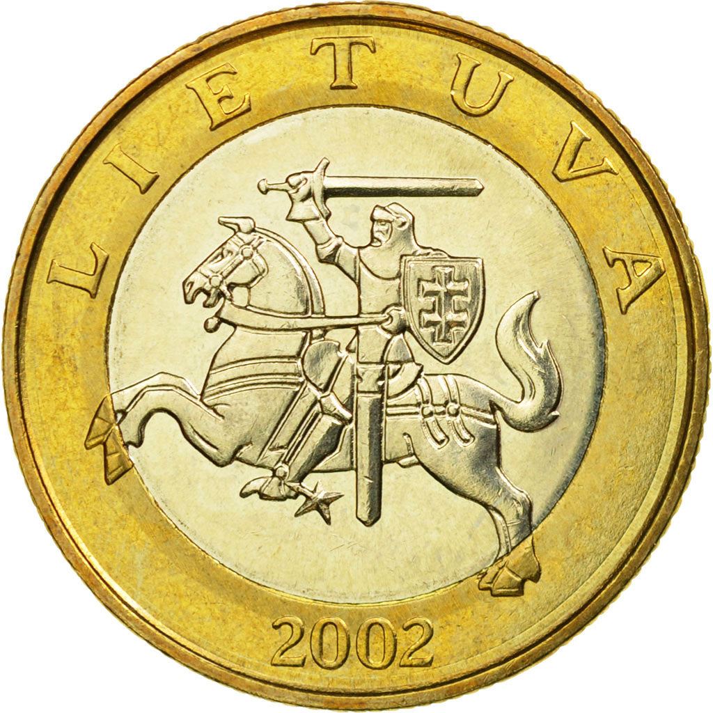 Lithuania Coin Lithuanian 2 Litai | Vytis | Horse | Knight | KM112 | 1998 - 2014