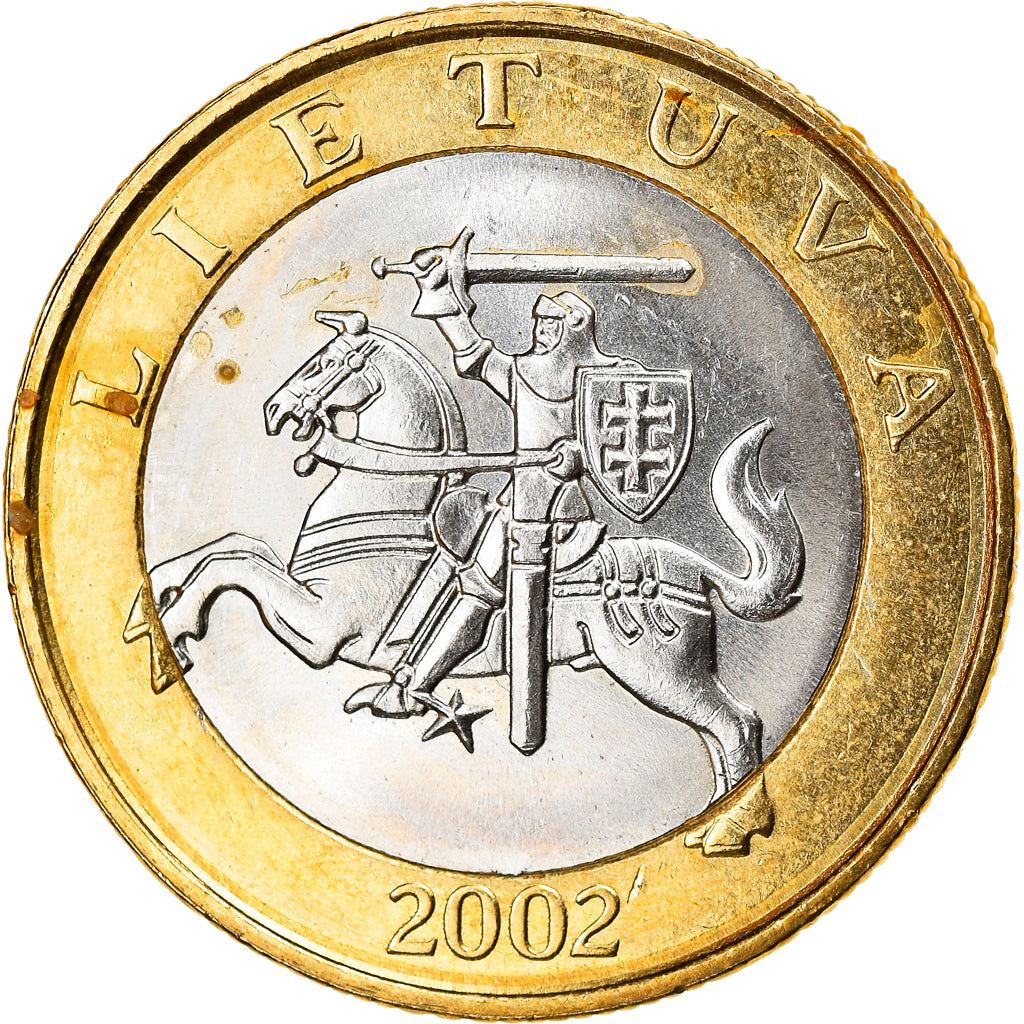 Lithuania Coin Lithuanian 2 Litai | Vytis | Horse | Knight | KM112 | 1998 - 2014