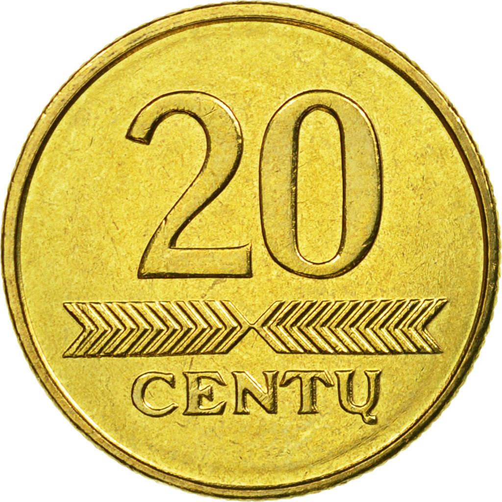 Lithuania Coin Lithuanian 20 Centų | Vytis | Knight | Horse | KM107 | 1997 - 2014