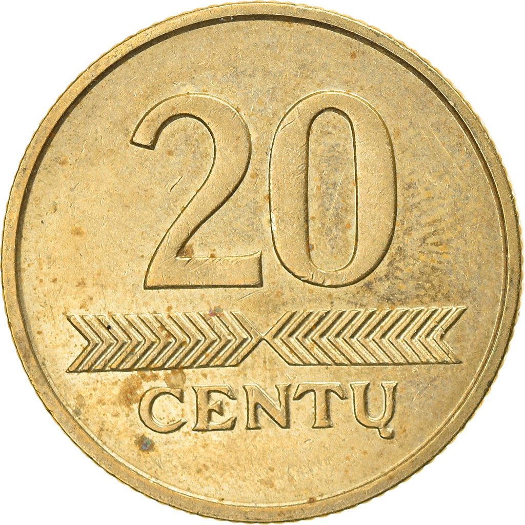 Lithuania Coin Lithuanian 20 Centų | Vytis | Knight | Horse | KM107 | 1997 - 2014