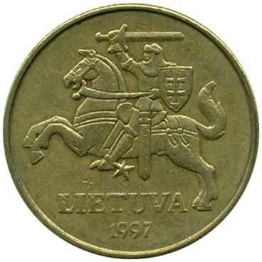 Lithuania Coin Lithuanian 50 Centų | Vytis | Knight | Horse | KM108 | 1997 - 2014