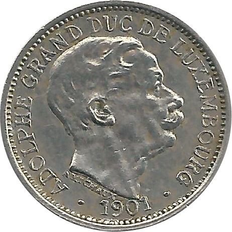 Luxembourg | 10 Centimes Coin | Adolphe | KM25 | 1901