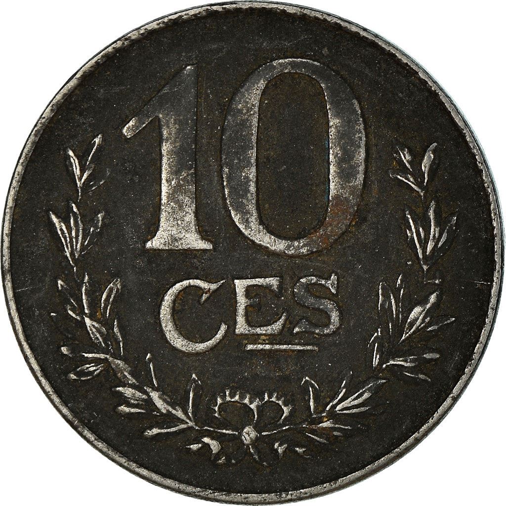 Luxembourg 10 Centimes Coin | Marie Adelaide | Charlotte Iron | KM31 | 1918 - 1923