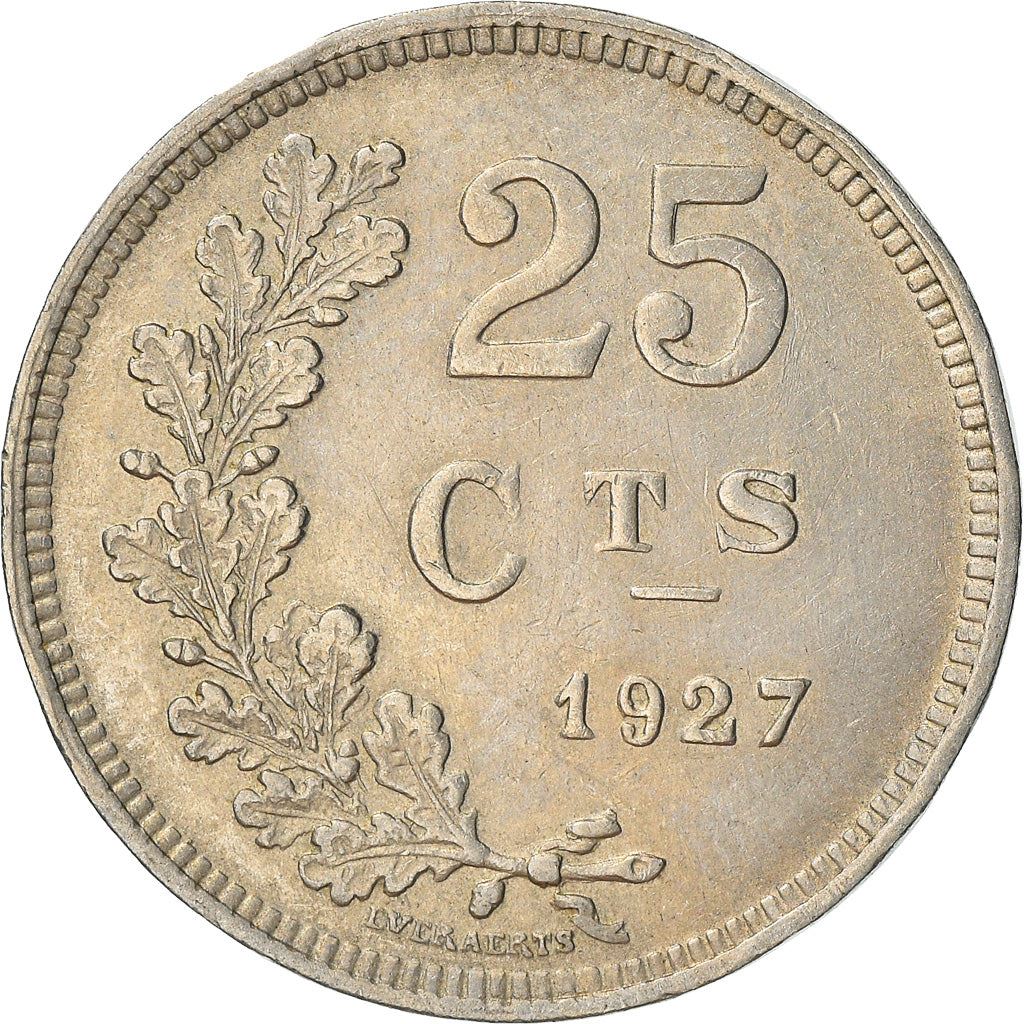 Luxembourg 25 Centimes Coin | Grand Duchess Charlotte | 1927