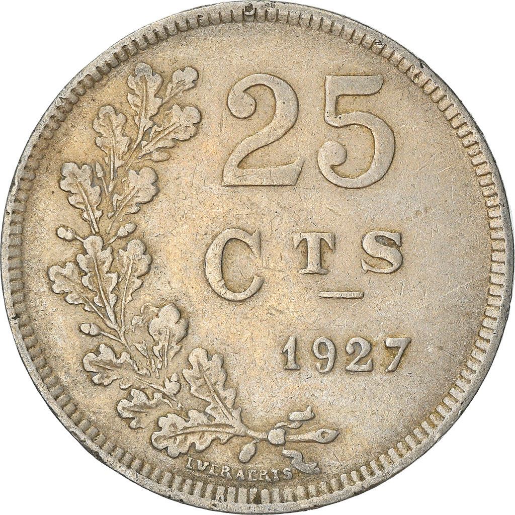 Luxembourg 25 Centimes Coin | Grand Duchess Charlotte | 1927