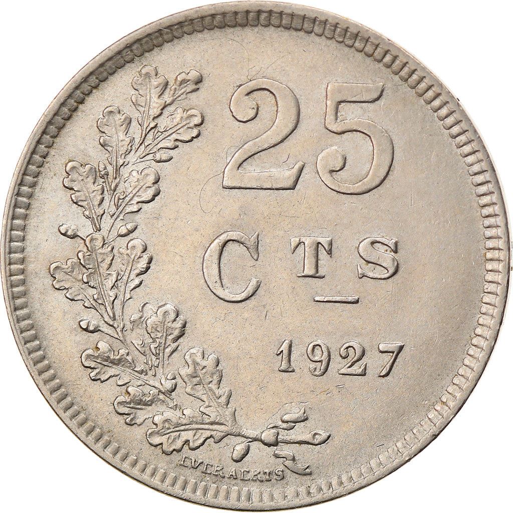 Luxembourg 25 Centimes Coin | Grand Duchess Charlotte | 1927