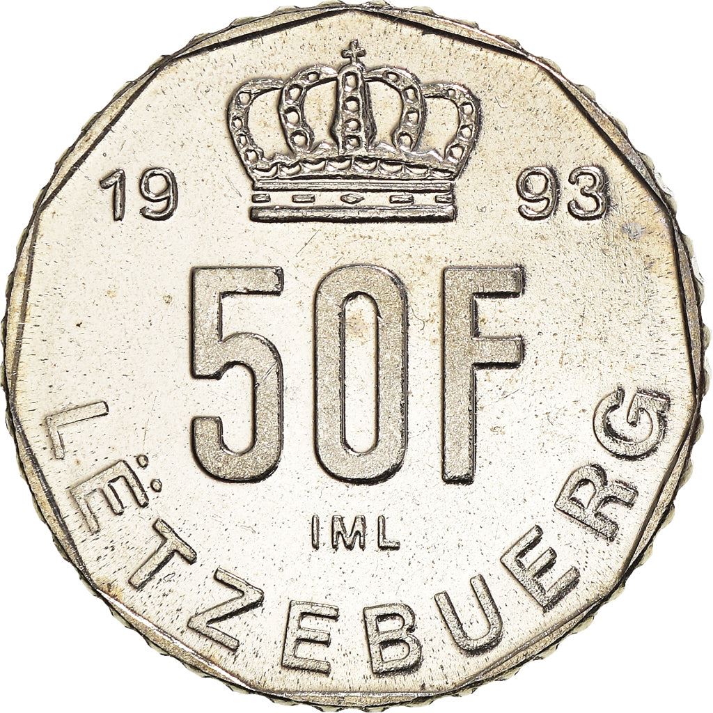 Luxembourg | 50 Francs Coin | Prince Jean | KM66 | 1989 - 1995