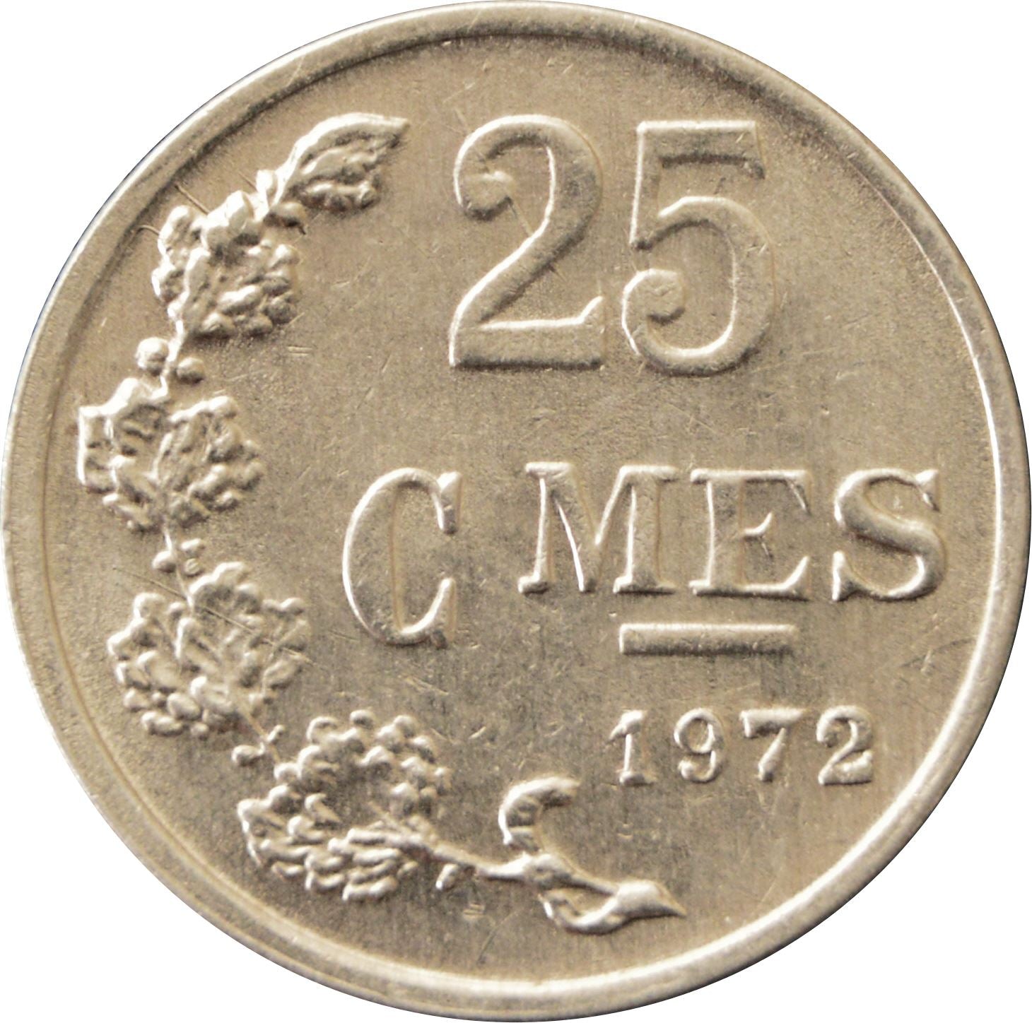 Luxembourg Coin Luxembourger 25 Centimes| Charlotte | KM45a | 1954 - 1972