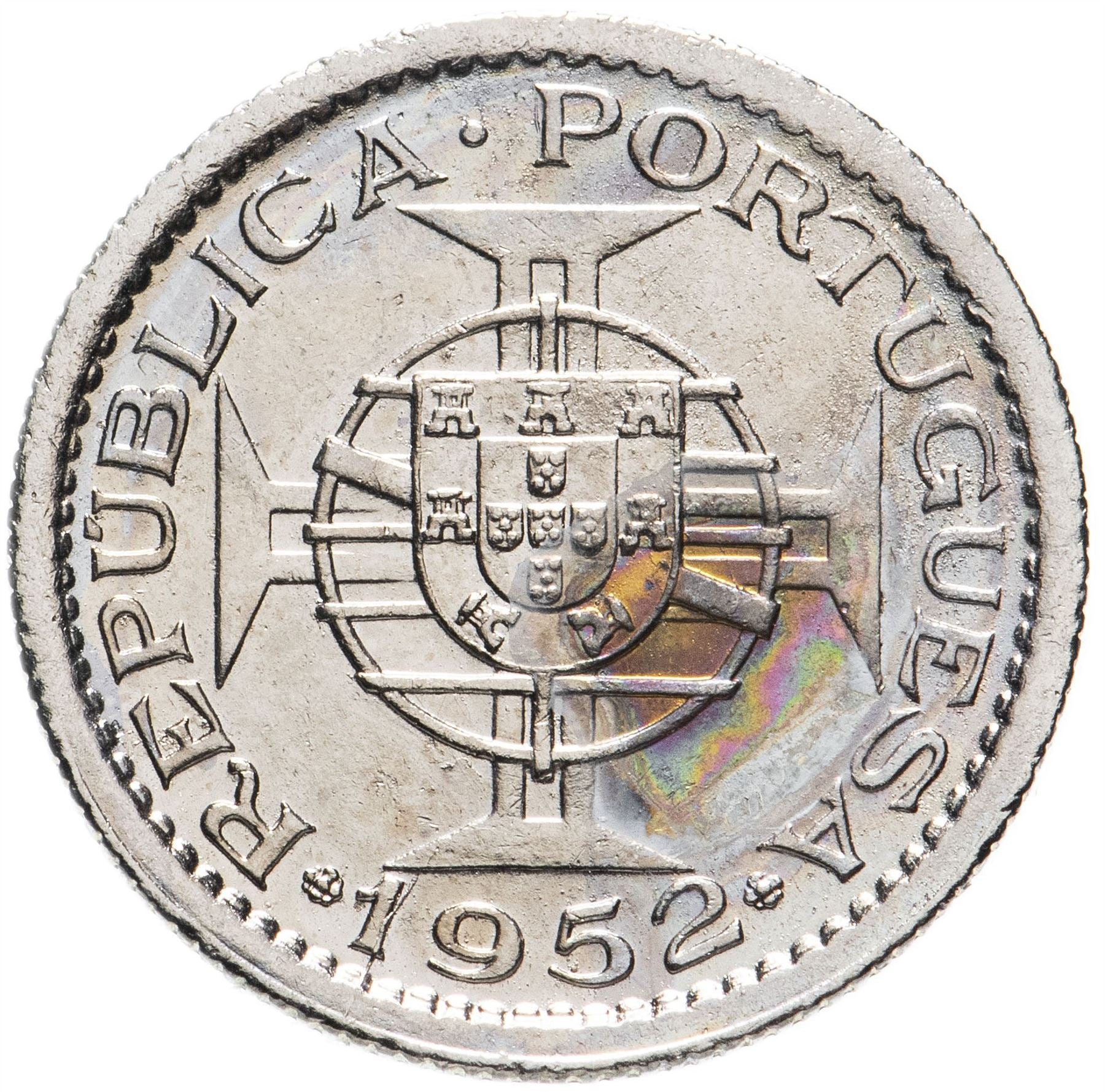 Macau | 50 Avos Coin | Cross | KM3 | 1952