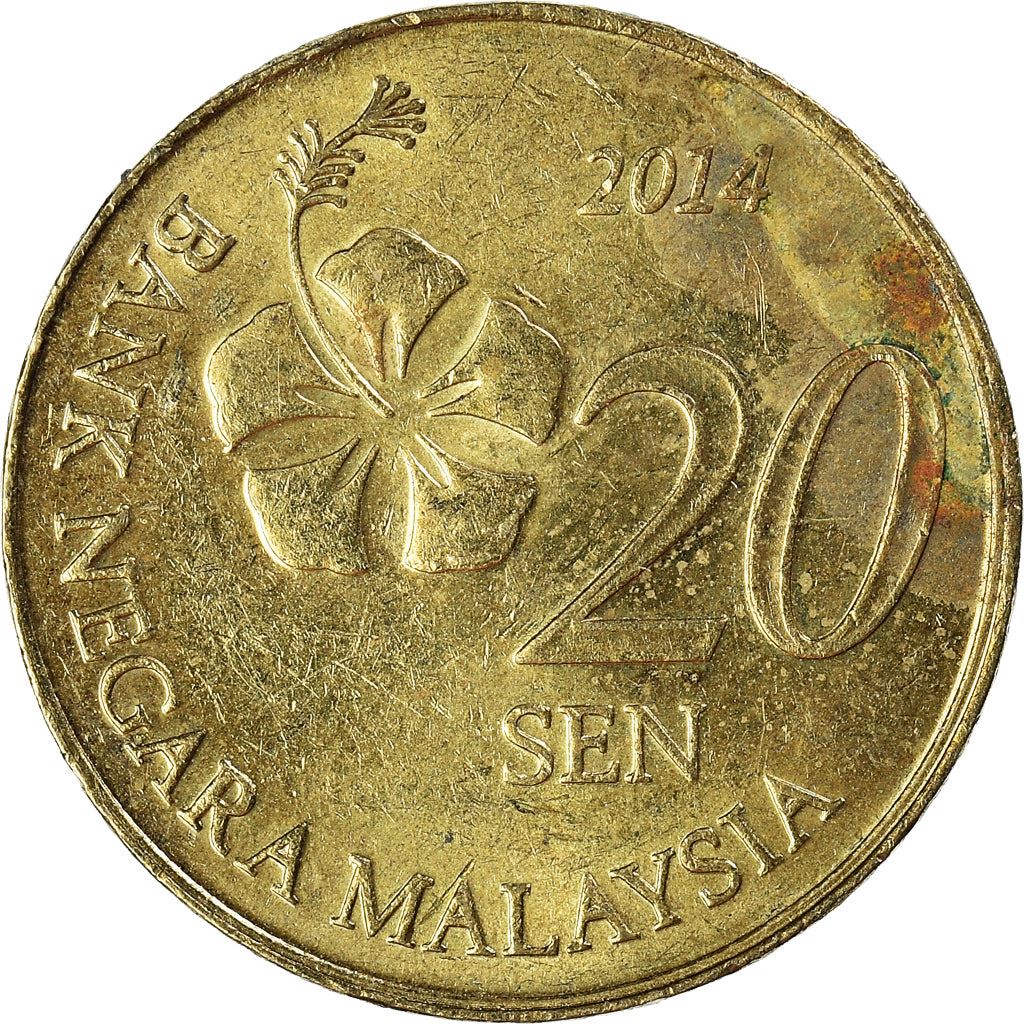 Malaysia | 20 Sen Coin | Hibiscus | Km:203 | 2011 - 2024