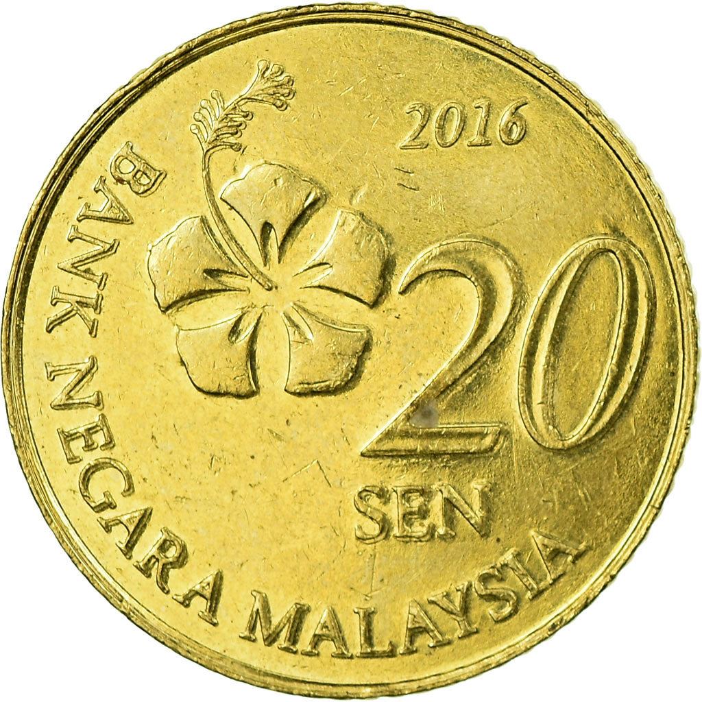 Malaysia | 20 Sen Coin | Hibiscus | Km:203 | 2011 - 2024