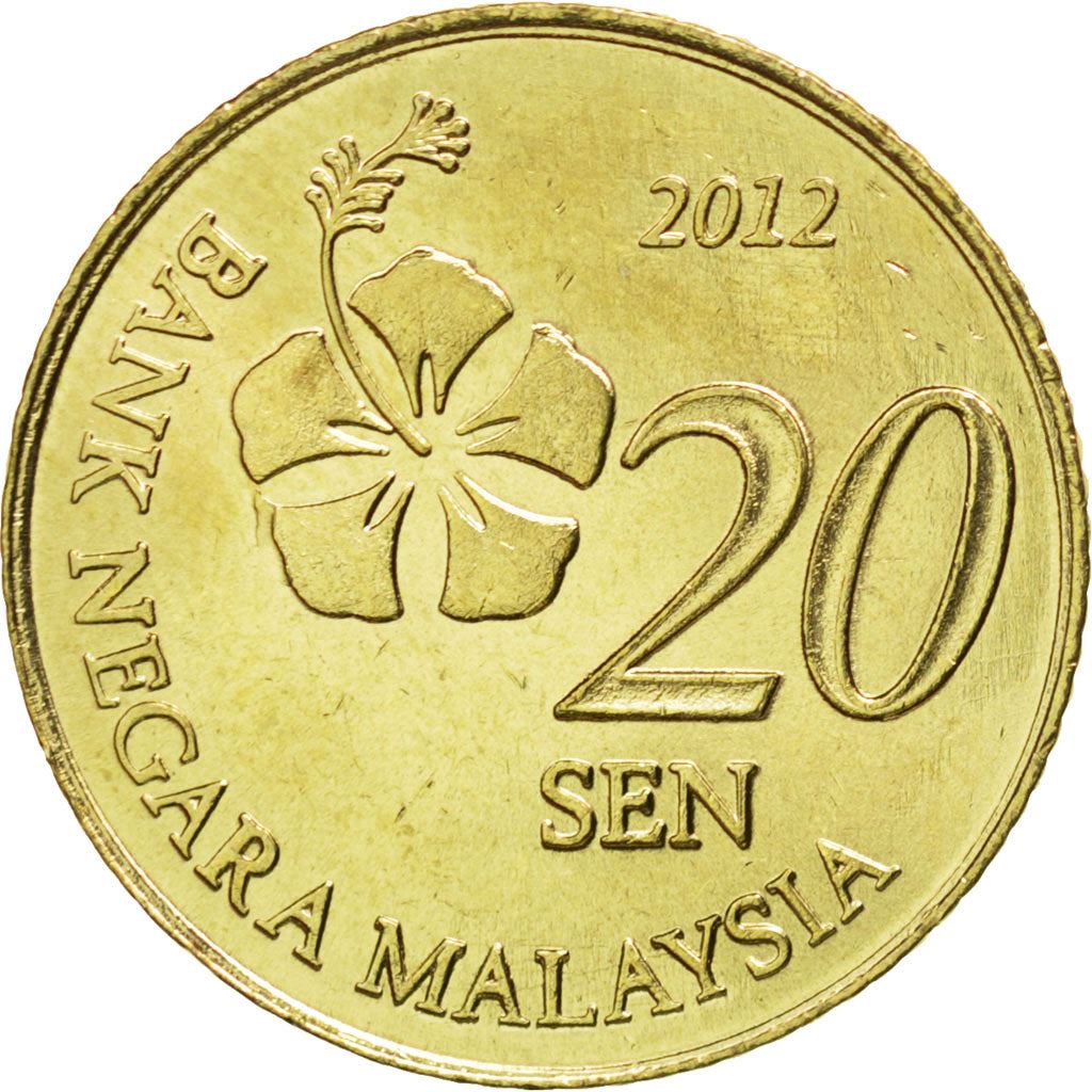 Malaysia | 20 Sen Coin | Hibiscus | Km:203 | 2011 - 2024