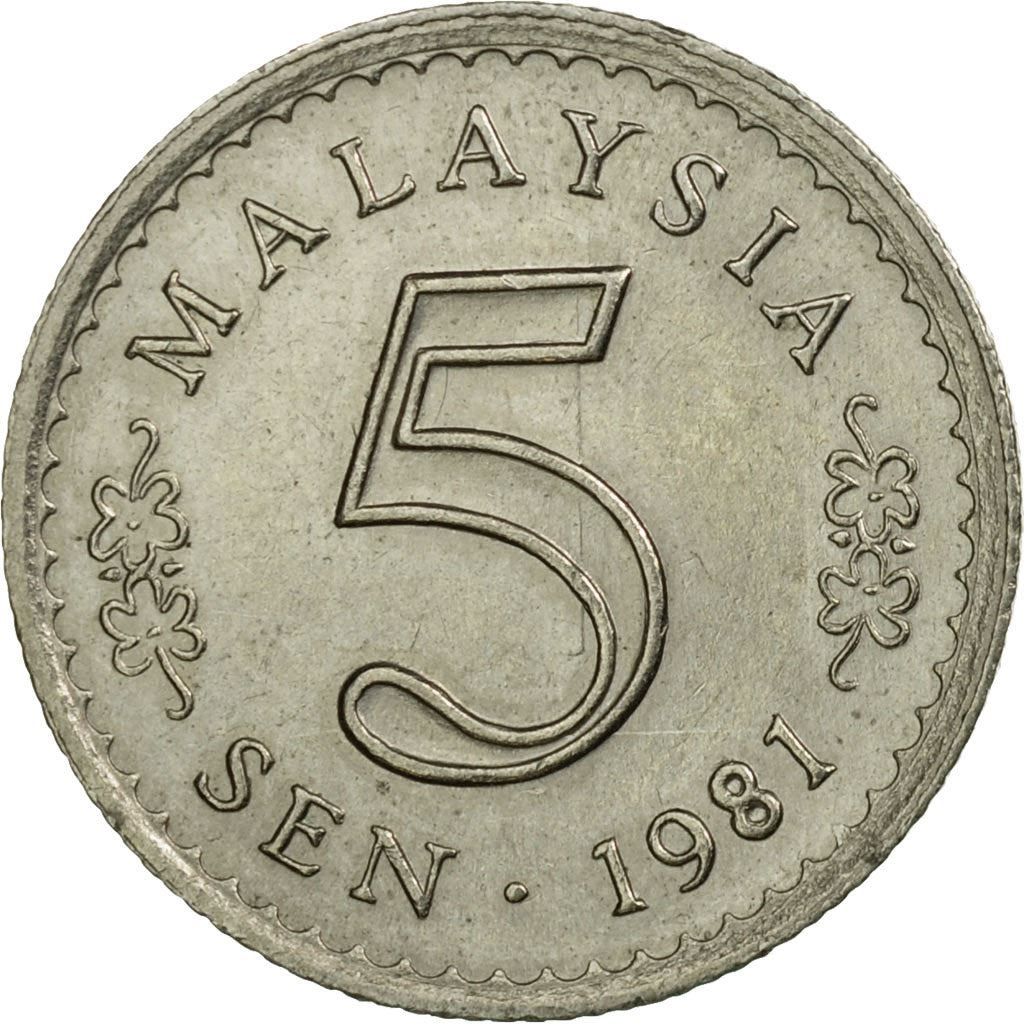 Malaysia | 5 Sen Coin | Parliament building | Km:2 | 1967 - 1988