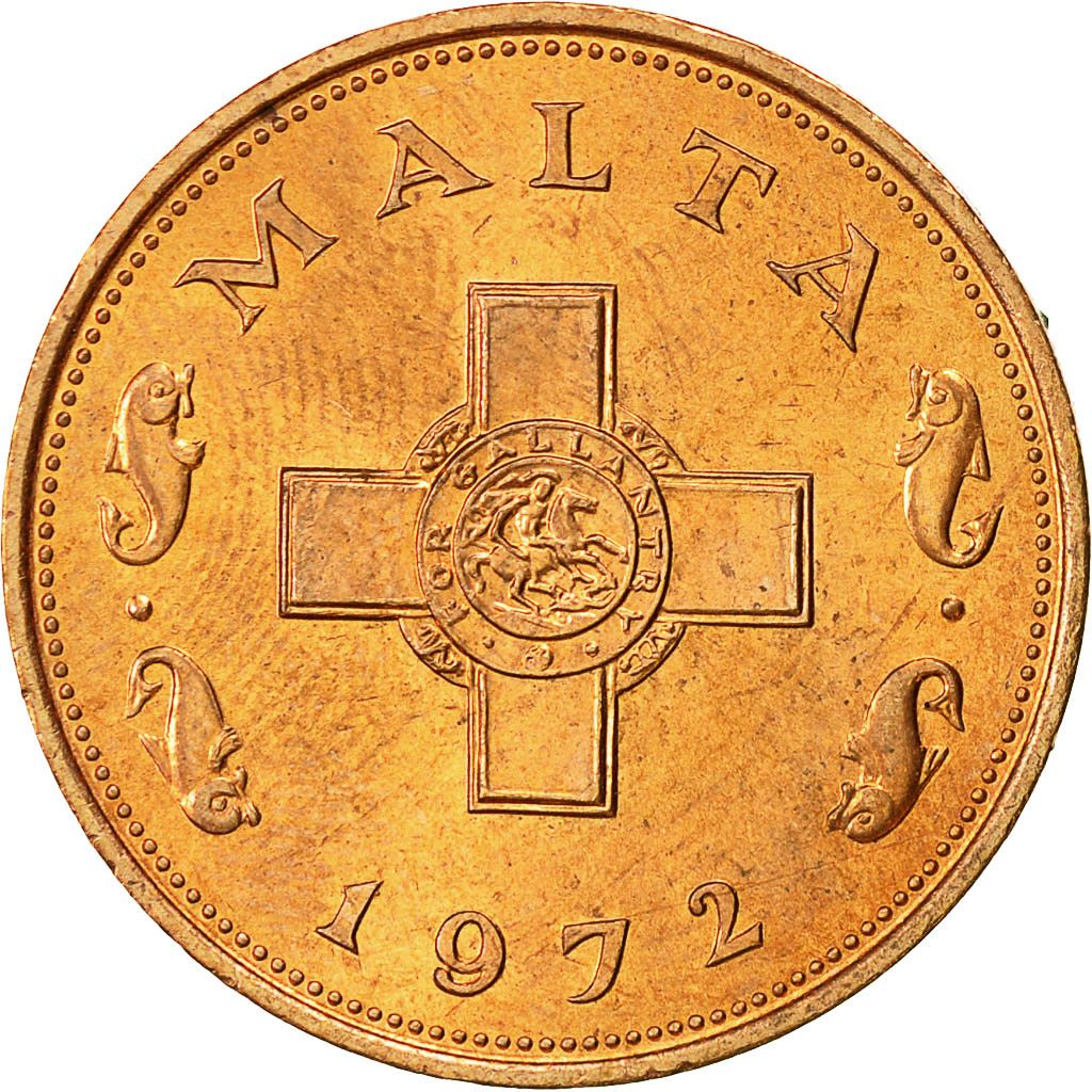 Malta Coin Maltese 1 Cent | George Cross | KM8 | 1972 - 1982