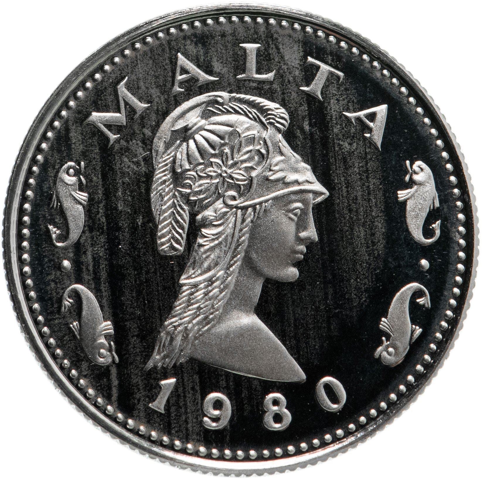 Malta Coin Maltese 2 Cents | Penthesilea Amazons Queen | KM9 | 1972 - 1982