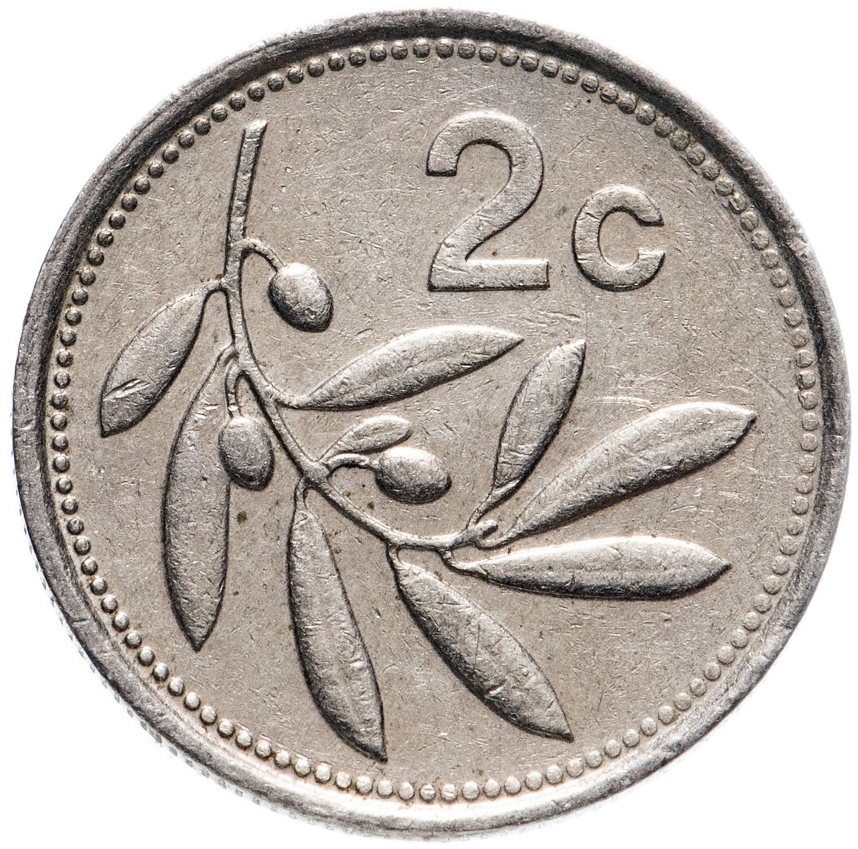 Malta Coin Maltese 2 Cents | Sun | Luzzu Boat | KM79 | 1986